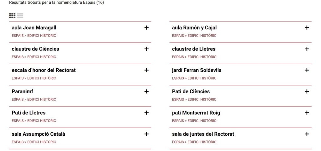 Exemple d’espais de l’Edifici Històric