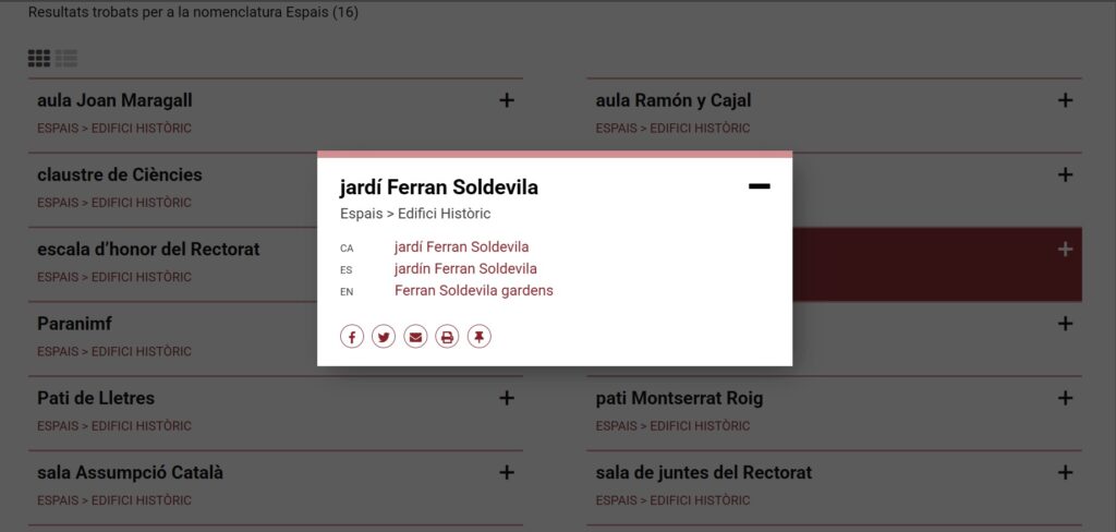Exemple d’entrada multilingüe del jardí Ferran Soldevila