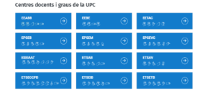 Accés als vídeos amb la nomenclatura de centres docents i graus Accés als vídeos amb la nomenclatura de centres docents i graus