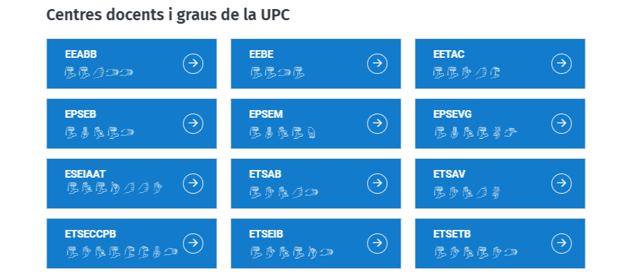 Accés als vídeos amb la nomenclatura de centres docents i graus Accés als vídeos amb la nomenclatura de centres docents i graus